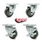 Service Caster 3 Inch Gray Polyurethane Wheel Swivel Top Plate Caster Set with 2 Brakes SCC SCC-20S314-PPUB-TP3-2-TLB-2 - alternate 4